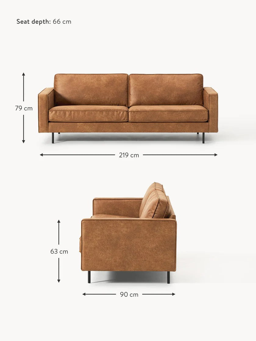 Sofa Hunter iš perdirbtos odos (3 vietų)