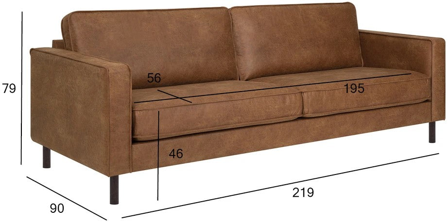 Sofa Hunter iš odos (3 vietų)