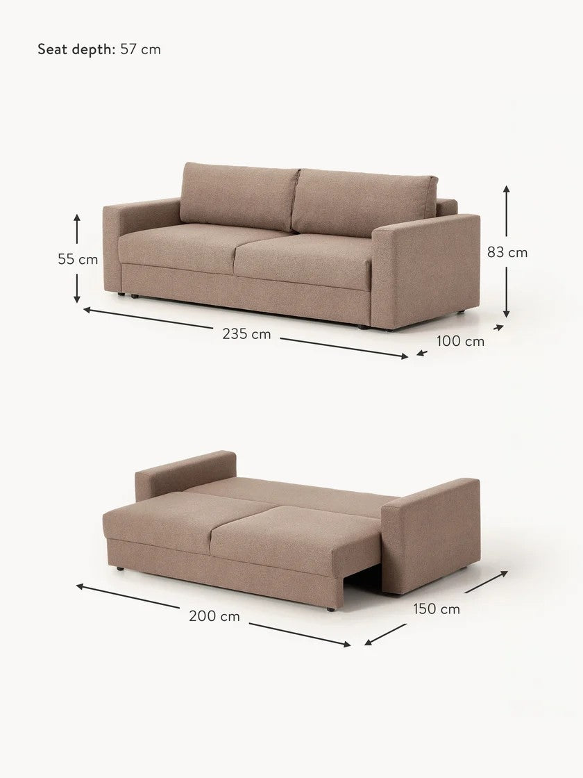 Buklė sofa-lova Tasha (3 vietų)