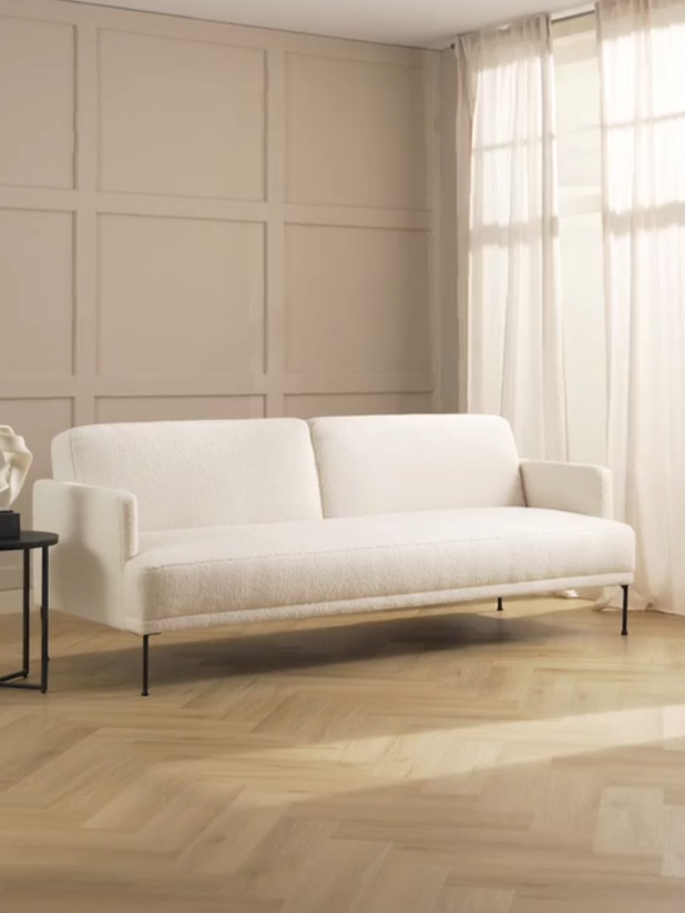 Sofa-lova Fluente su teddy audiniu (3 vietų)